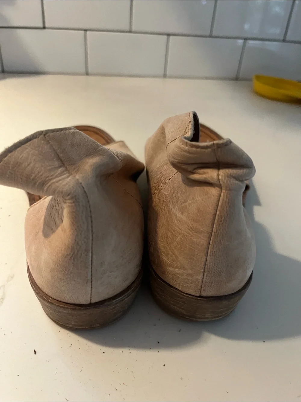 Free People Beige Open-Toe Leather Sandals